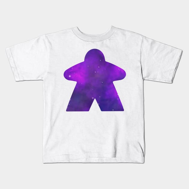 Purple Galaxy Nebula Space Meeple | Board Game Fan Kids T-Shirt by gloobella